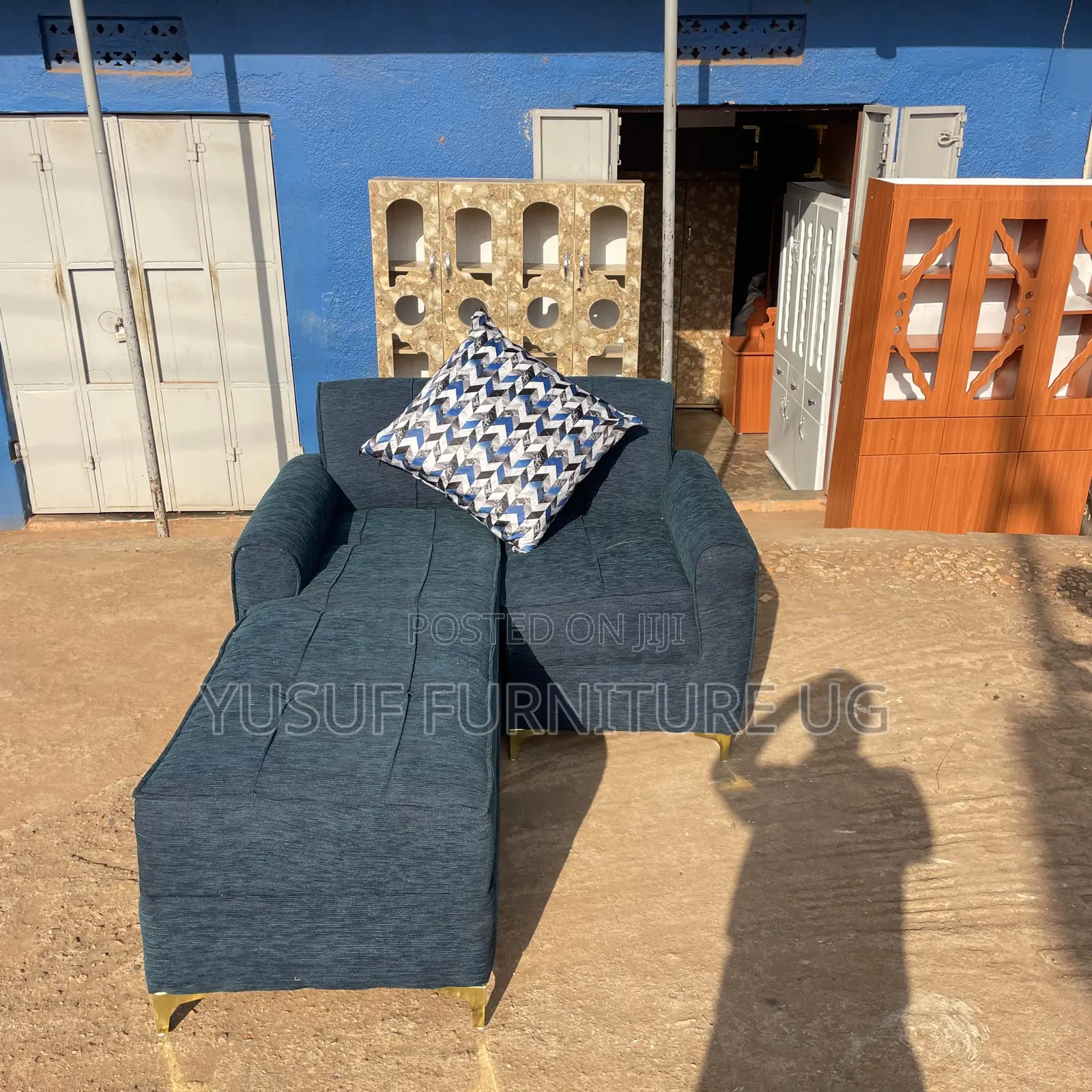 Green Sofa in L Shape