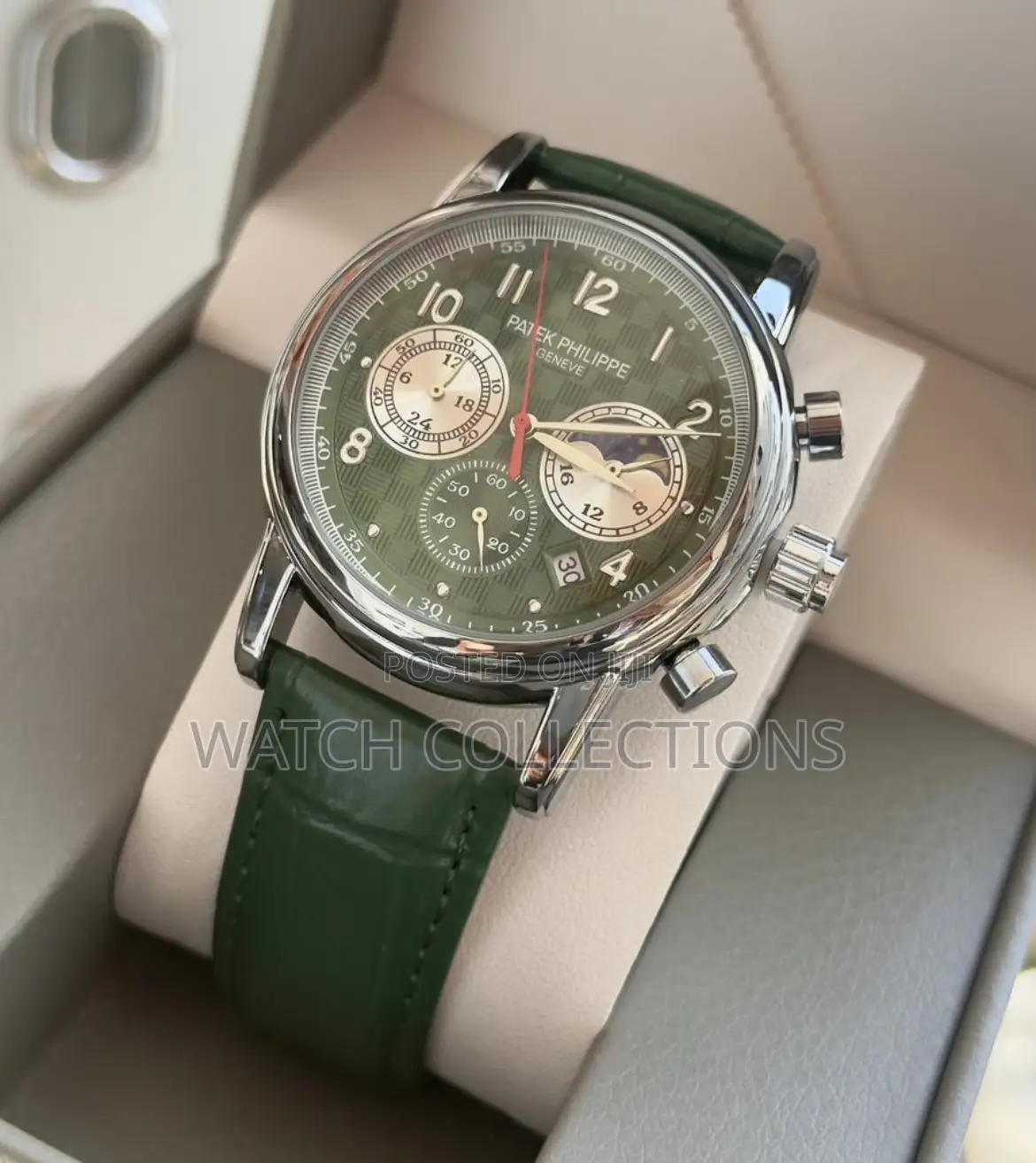 Moonlight Leather Strap Patek Phillipe Watch