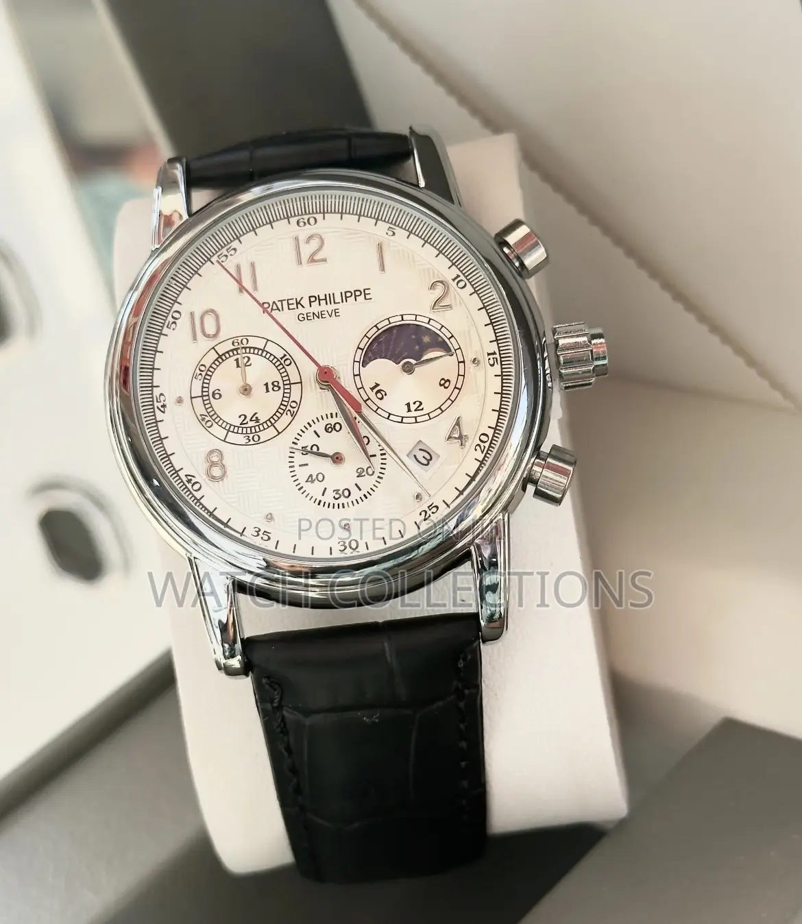 Moonlight Leather Strap Patek Phillipe Watch