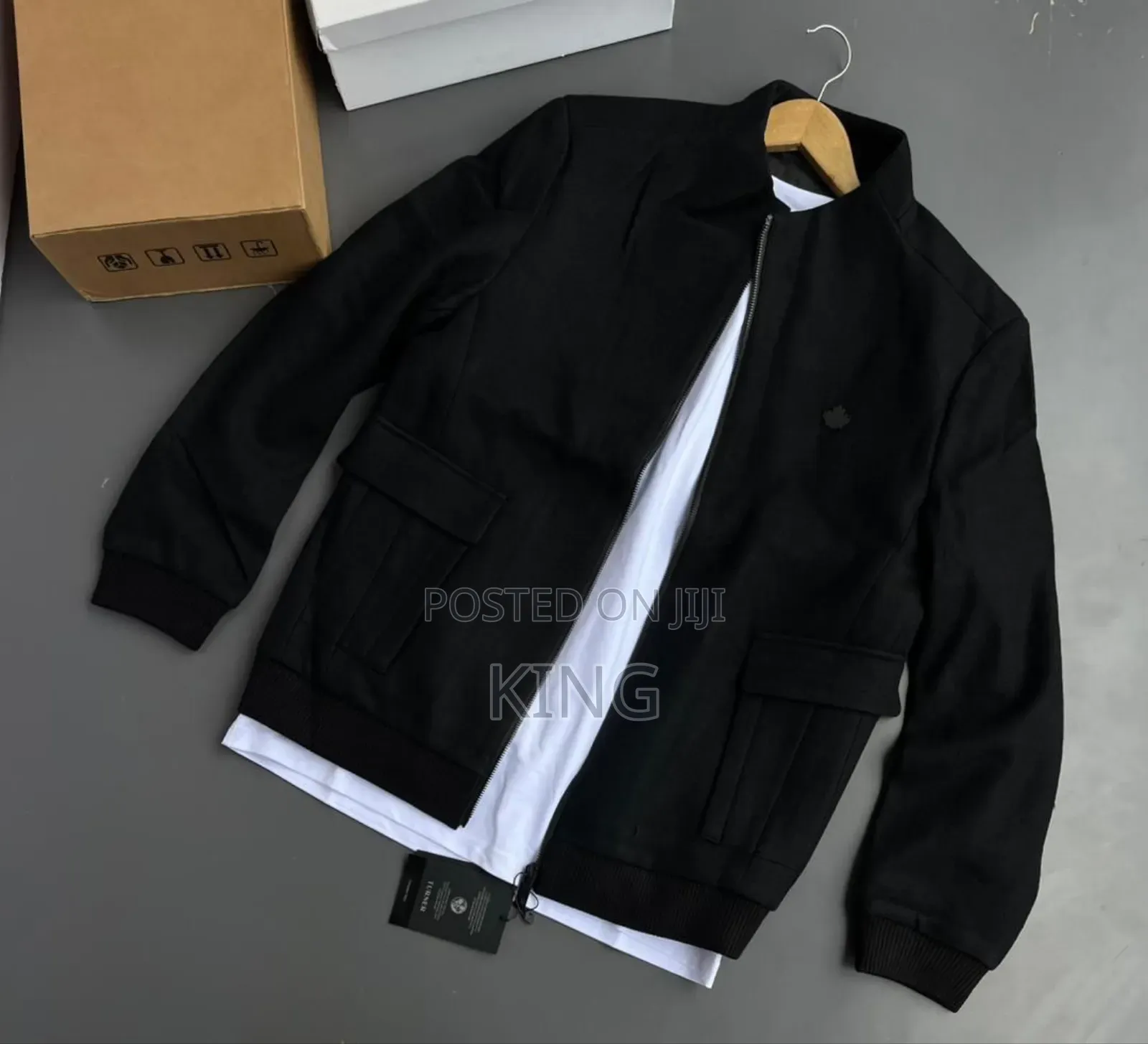 Black Men's Lightweight Casual Bomber Jacket