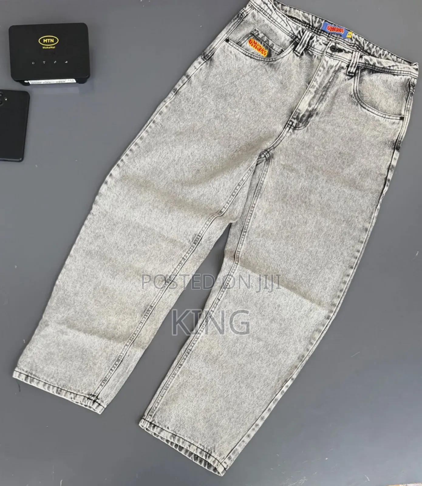 Ur Distressed Wide-Leg Denim Jeans