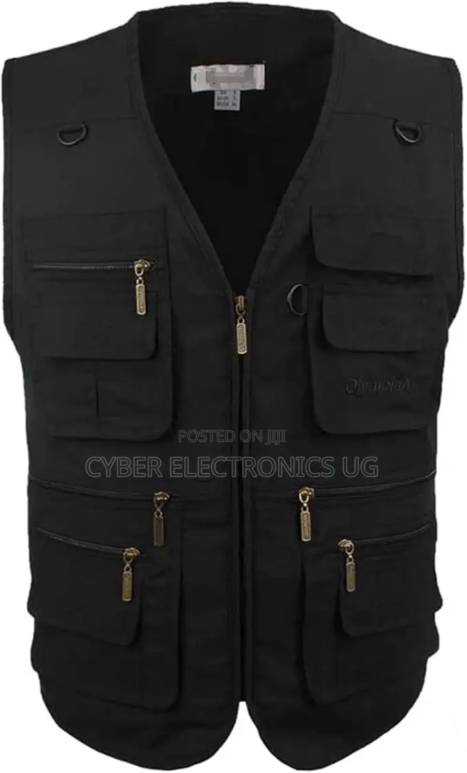 Men's Outdoor Sleeveless Jacket Vest With Many Pockets v-Neck Vest