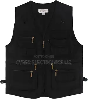 Men's Outdoor Sleeveless Jacket Vest With Many Pockets v-Neck Vest