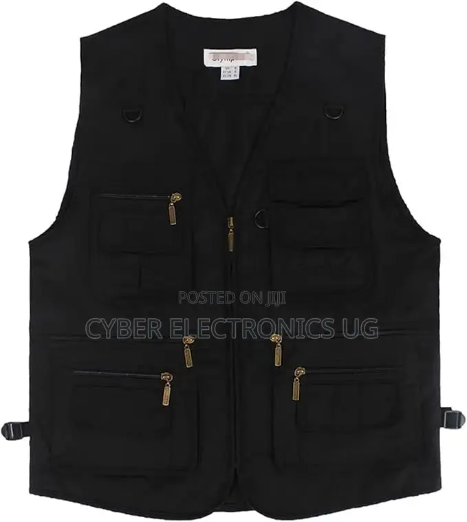 Men's Outdoor Sleeveless Jacket Vest With Many Pockets v-Neck Vest