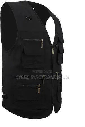 Men's Outdoor Sleeveless Jacket Vest With Many Pockets v-Neck Vest