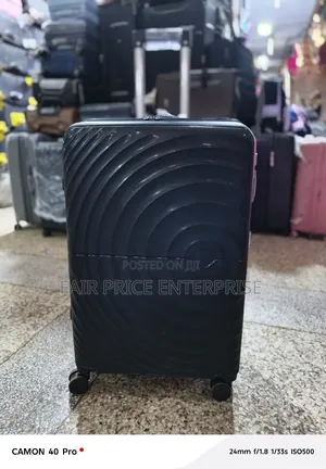 Executive Rubber Plastic Suitcase. Large Size. Black Color