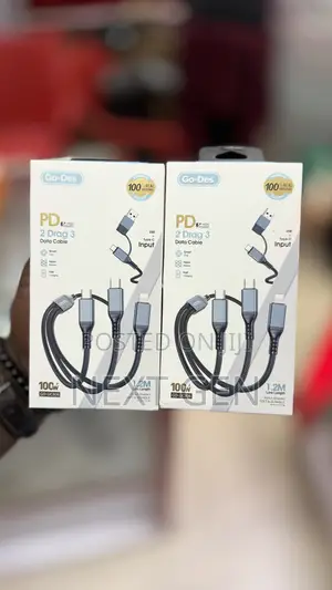 Go-Des Gd-Uc806 3-in-1 Fast Charging Cable. Power Output:100w