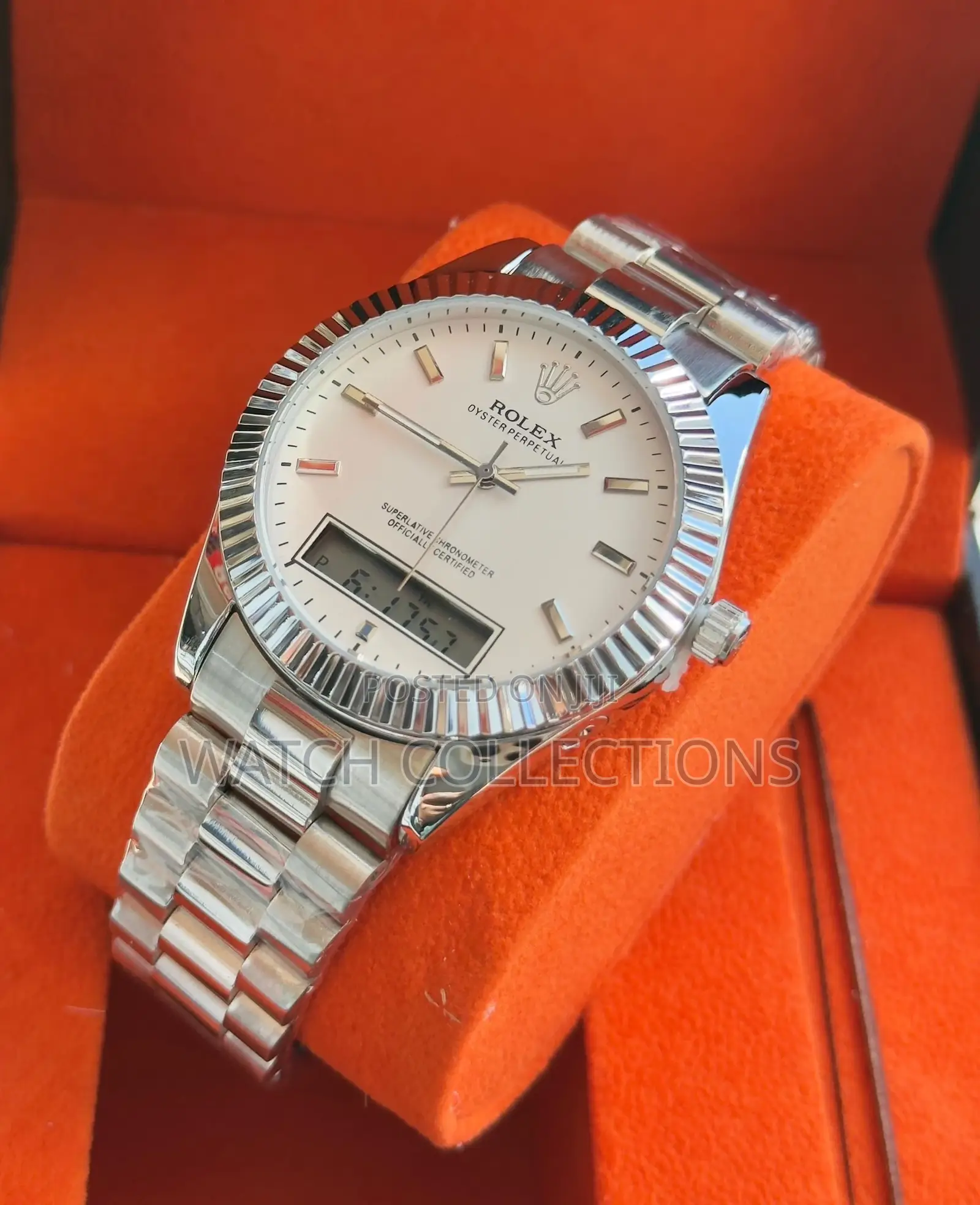Rolex Dual Display Metallic Watches
