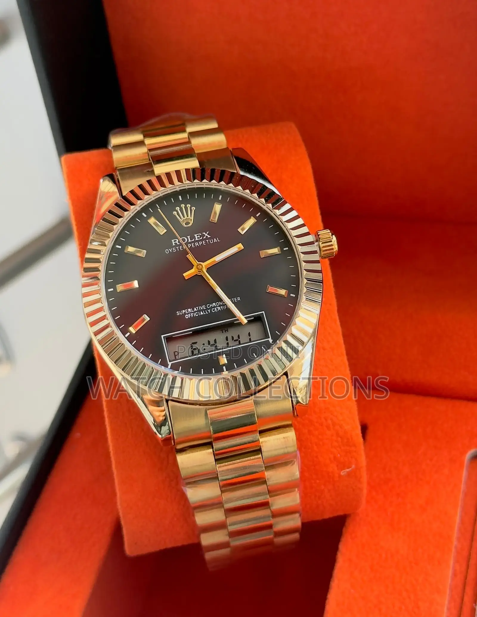 Rolex Dual Display Metallic Watches