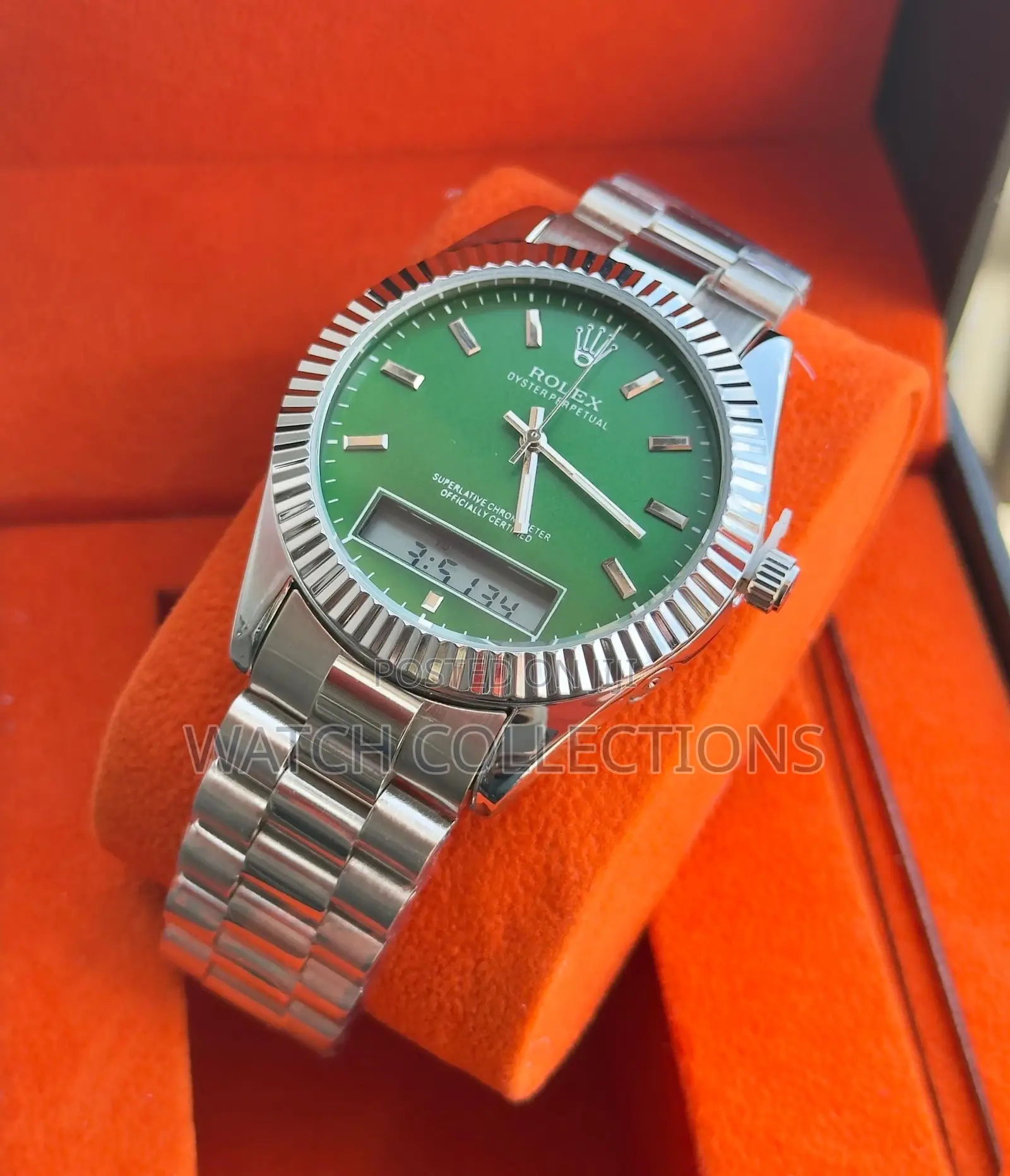 Rolex Dual Display Metallic Watches