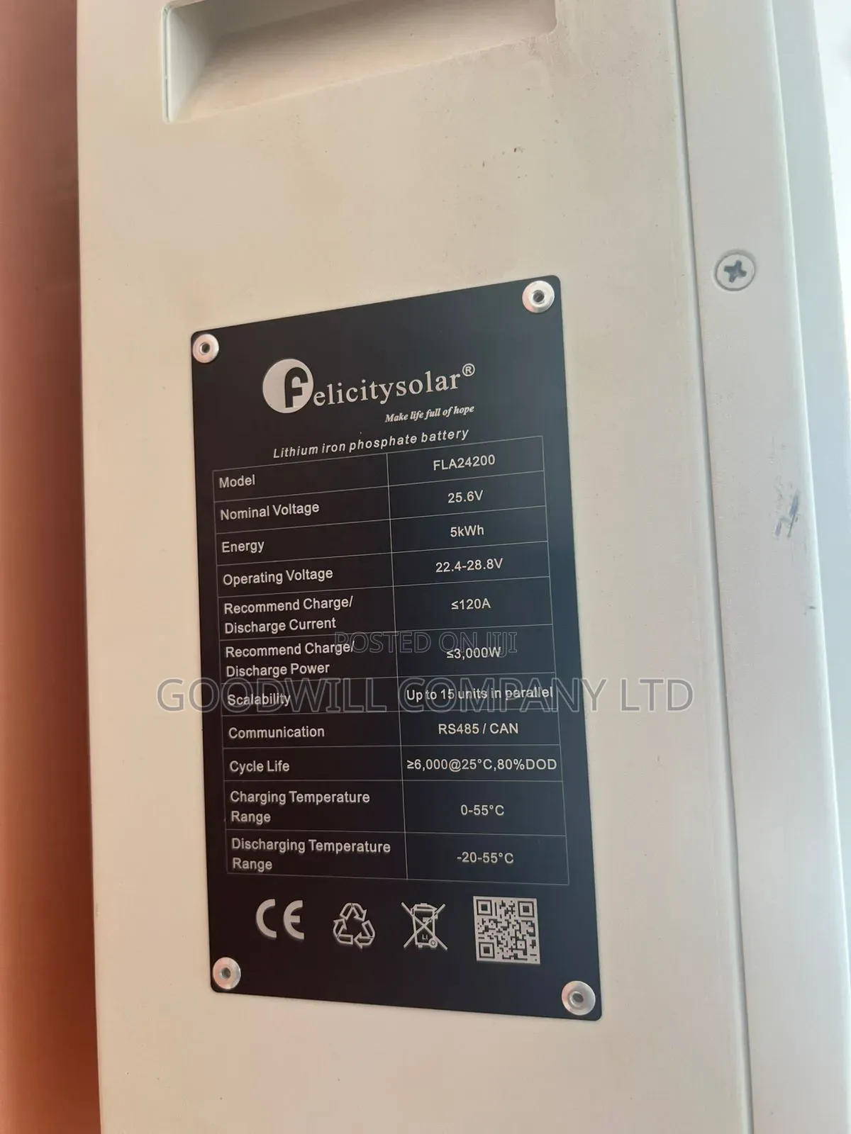 5kwh/24v 200ah Felicity Lithium Battery Green Energy