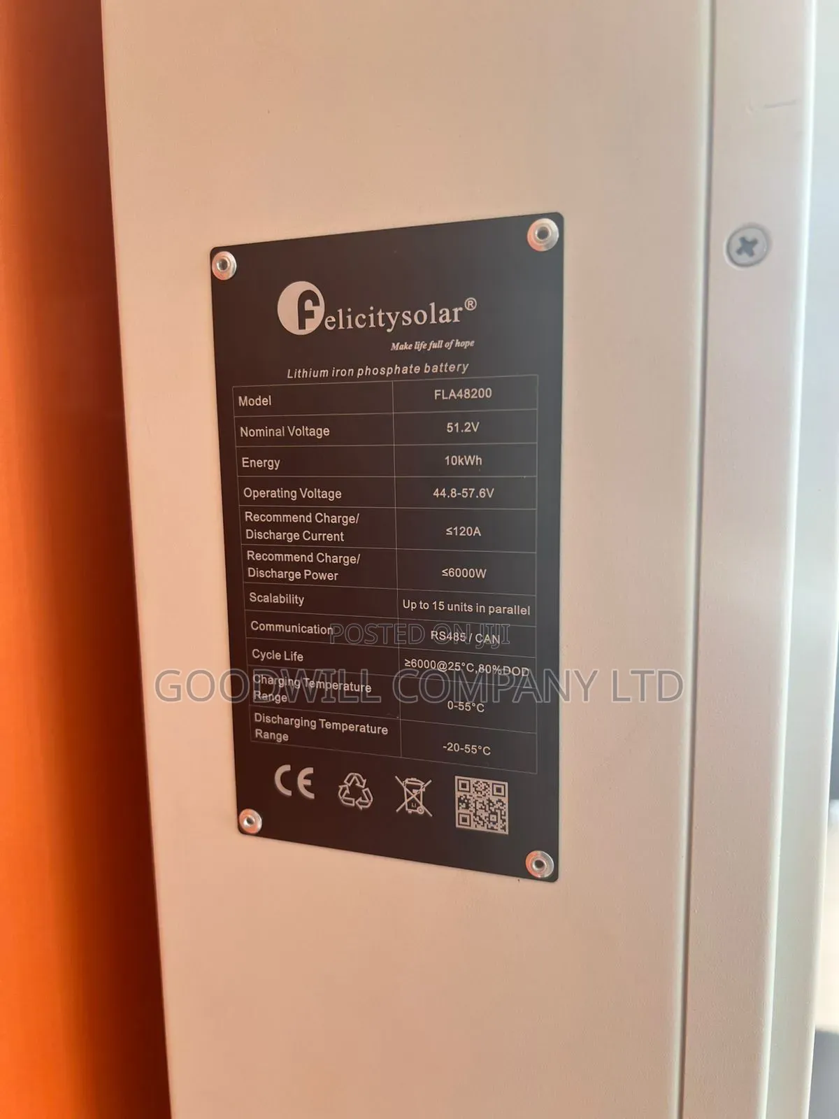 10kwh/48v 200ah Felicity Lithium Battery Green Energy