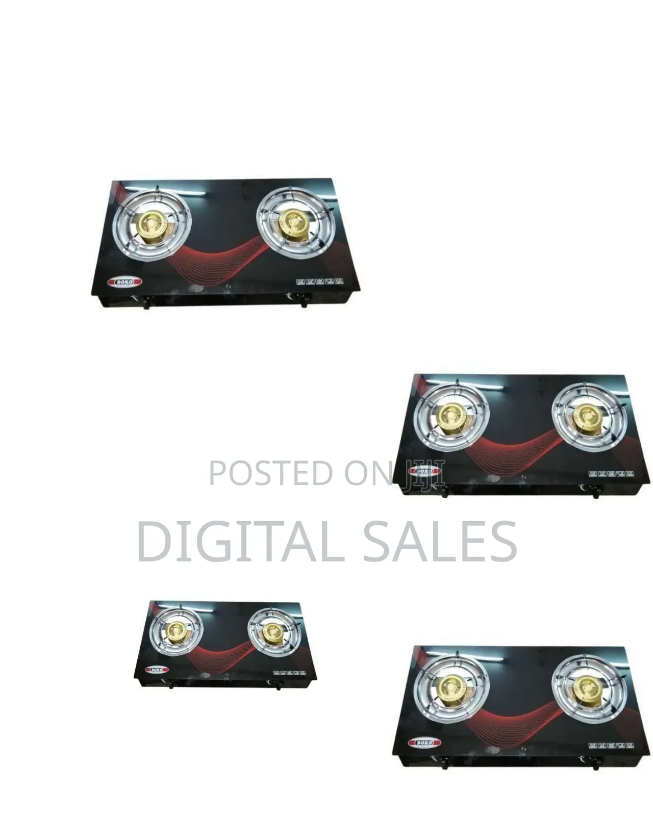 Sleek Double-Burner Tempered Glass Gas Stove