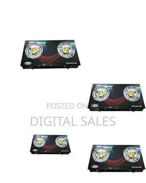 Sleek Double-Burner Tempered Glass Gas Stove