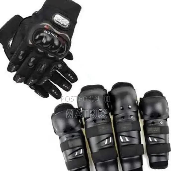 A Set of Fox Knee Elbow Guards and Gloves