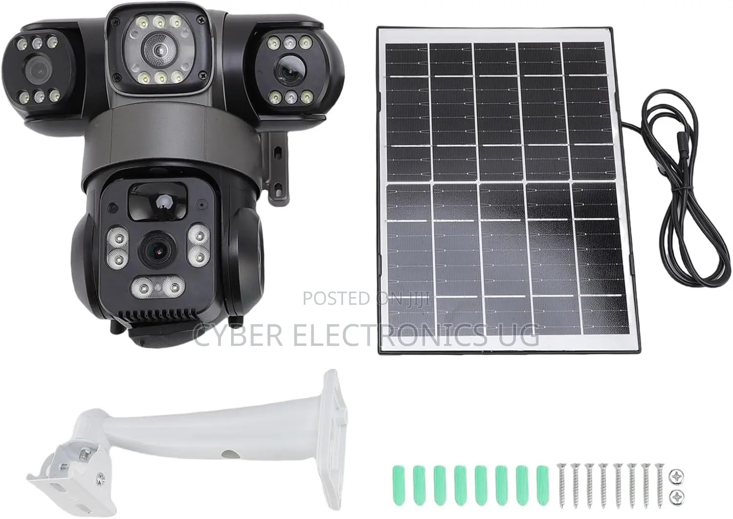 Wireless Solar Security Camera System Three-Lens Color Night-Vision