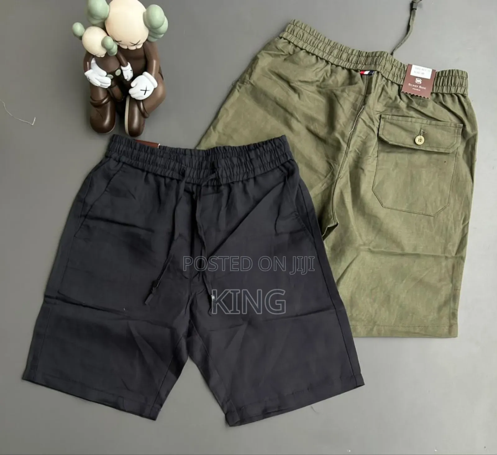 Linen Shorts Stretchy Drawstring Waist