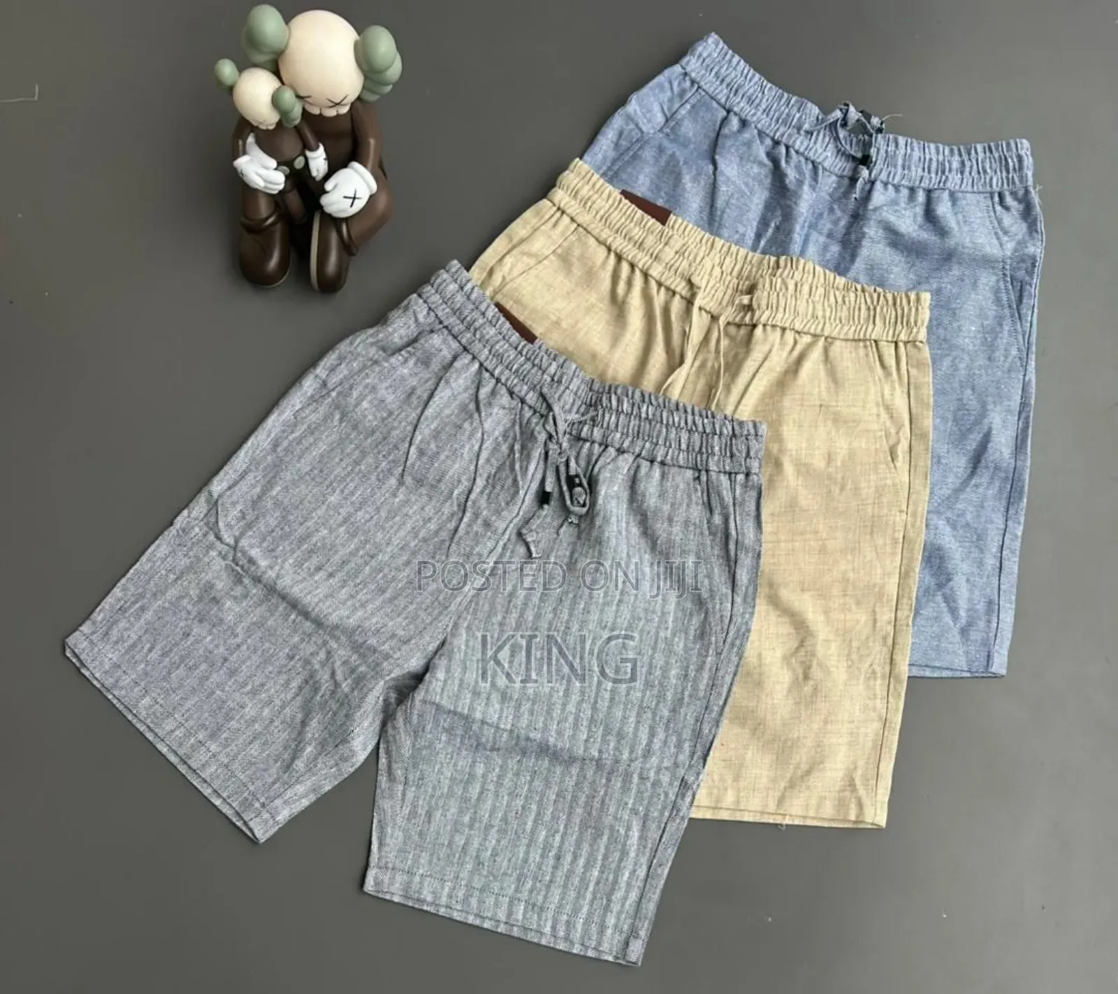Linen Shorts Stretchy Drawstring Waist