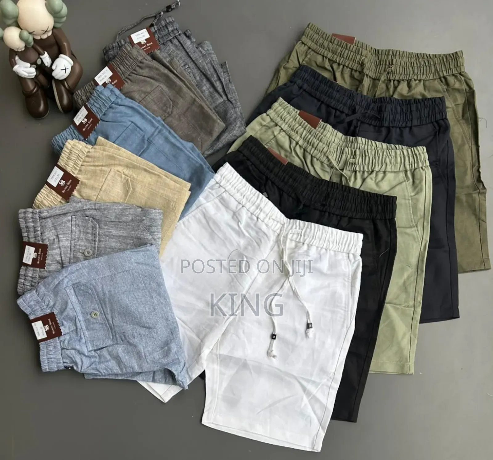 Linen Shorts Stretchy Drawstring Waist