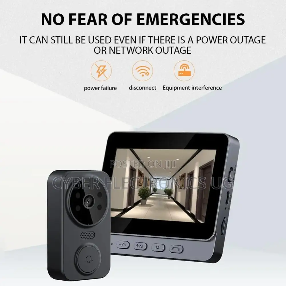 Wireless Video Doorbell Monitor Screen Camera Way Audio Night Version