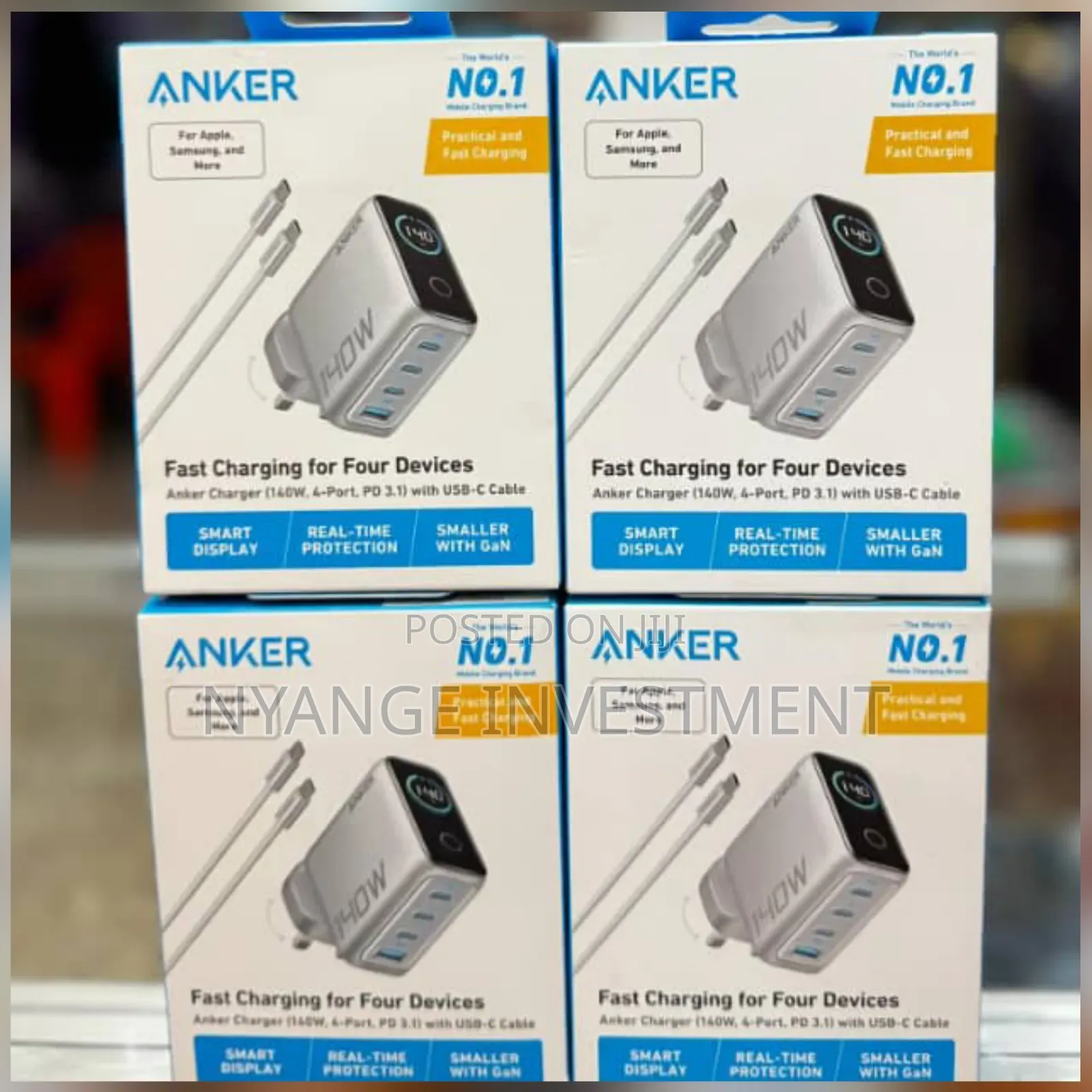 Anker 140w Usb C Charger, Laptop Charger, 4-Port Multi-Device