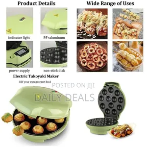 Electric Takoyaki Maker for Diy Gourmet Food - Multicolor