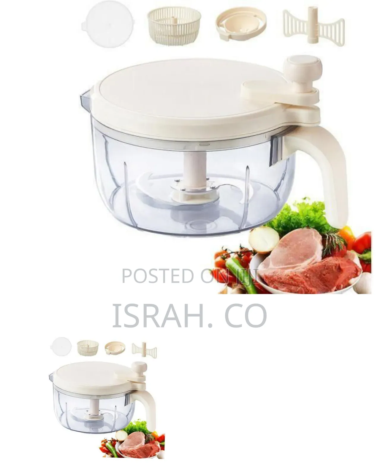 Manual Multi-Function Food Processor and Chopper With Attachments