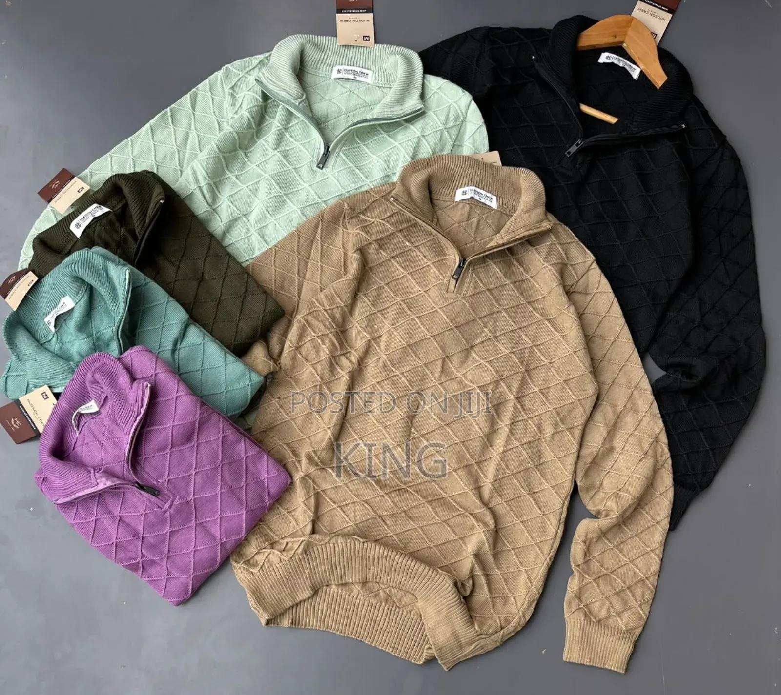 Men's Quarter-Zip Sweater. Textured Material