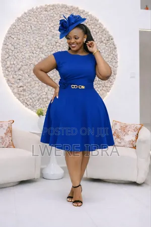 Blue Round Office Dresses