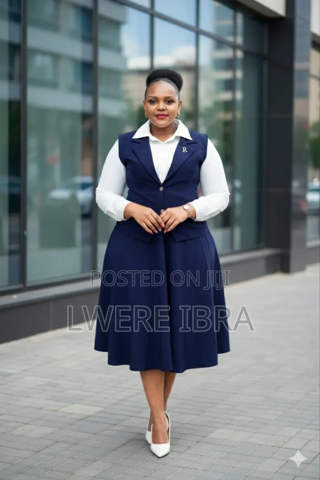 Green Three Piece Office Dresses