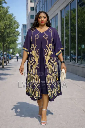Purple Office Cotton Dresses for Ladies