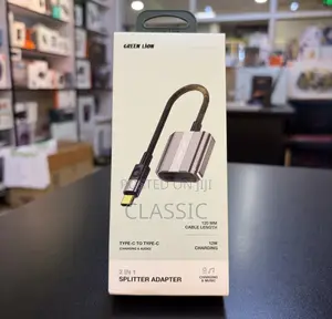 Green Lion 2-in-1 Splitter Adapter – Type-C Charging + Audio