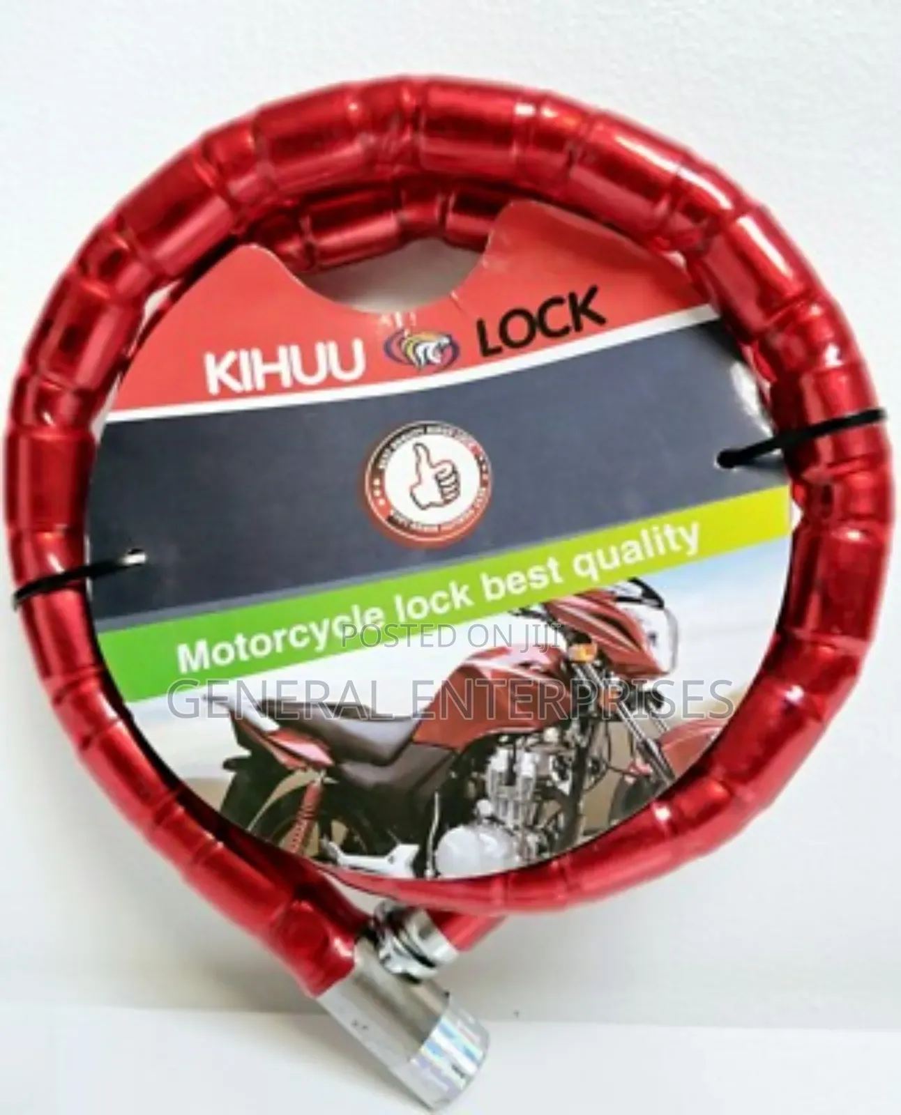 Kihuu Lock Heavy-Duty Armoured Steel Cable Motorcycle Lock.