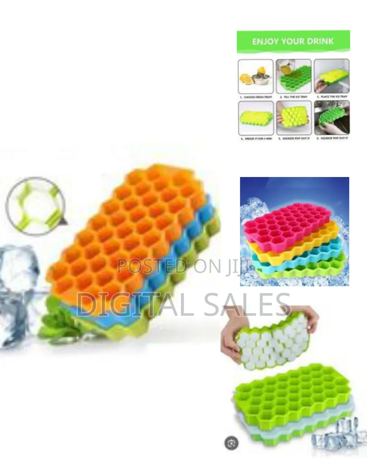 Flexible Honeycomb Silicone Ice Cube Tray
