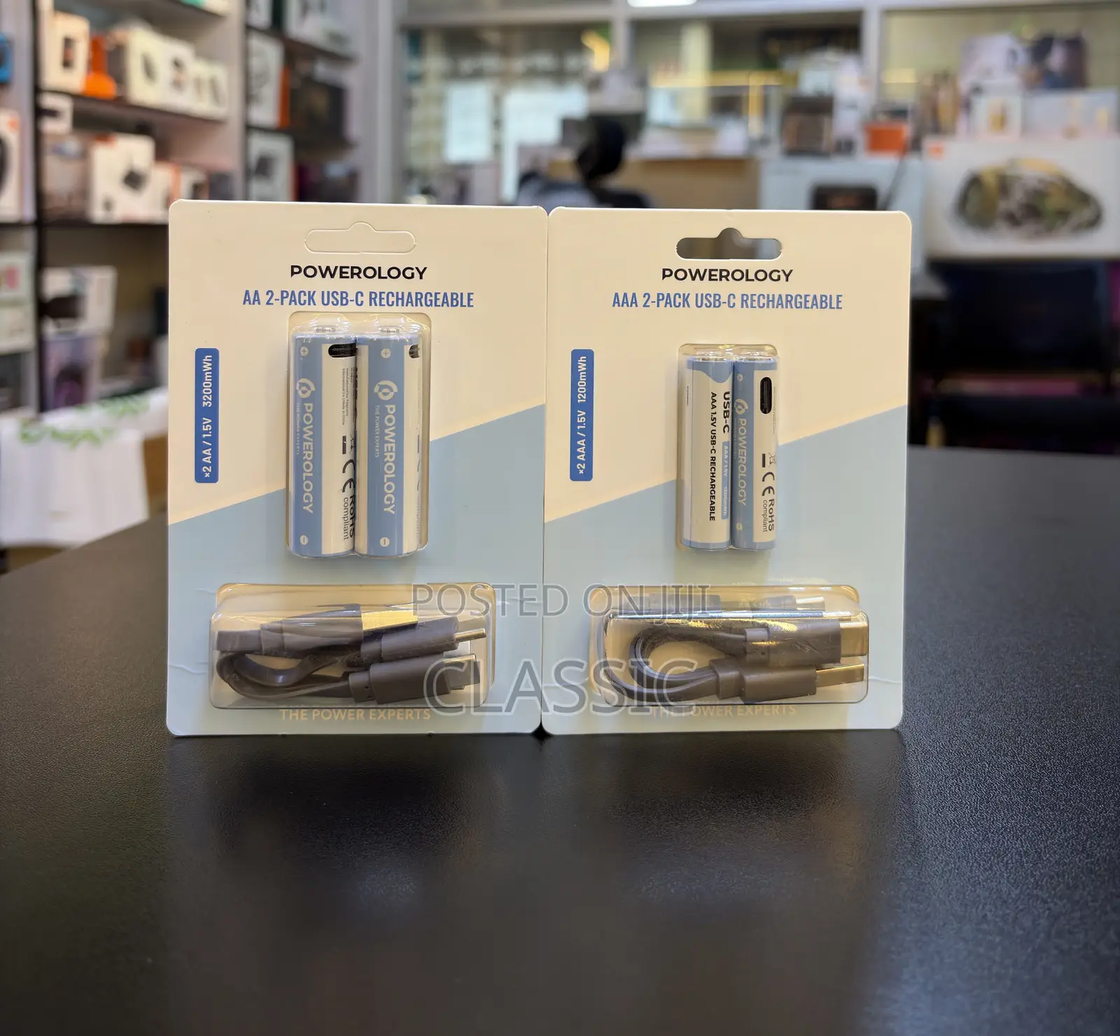 Powerology Aa Usb-c Rechargeable Batteries (2-pack)