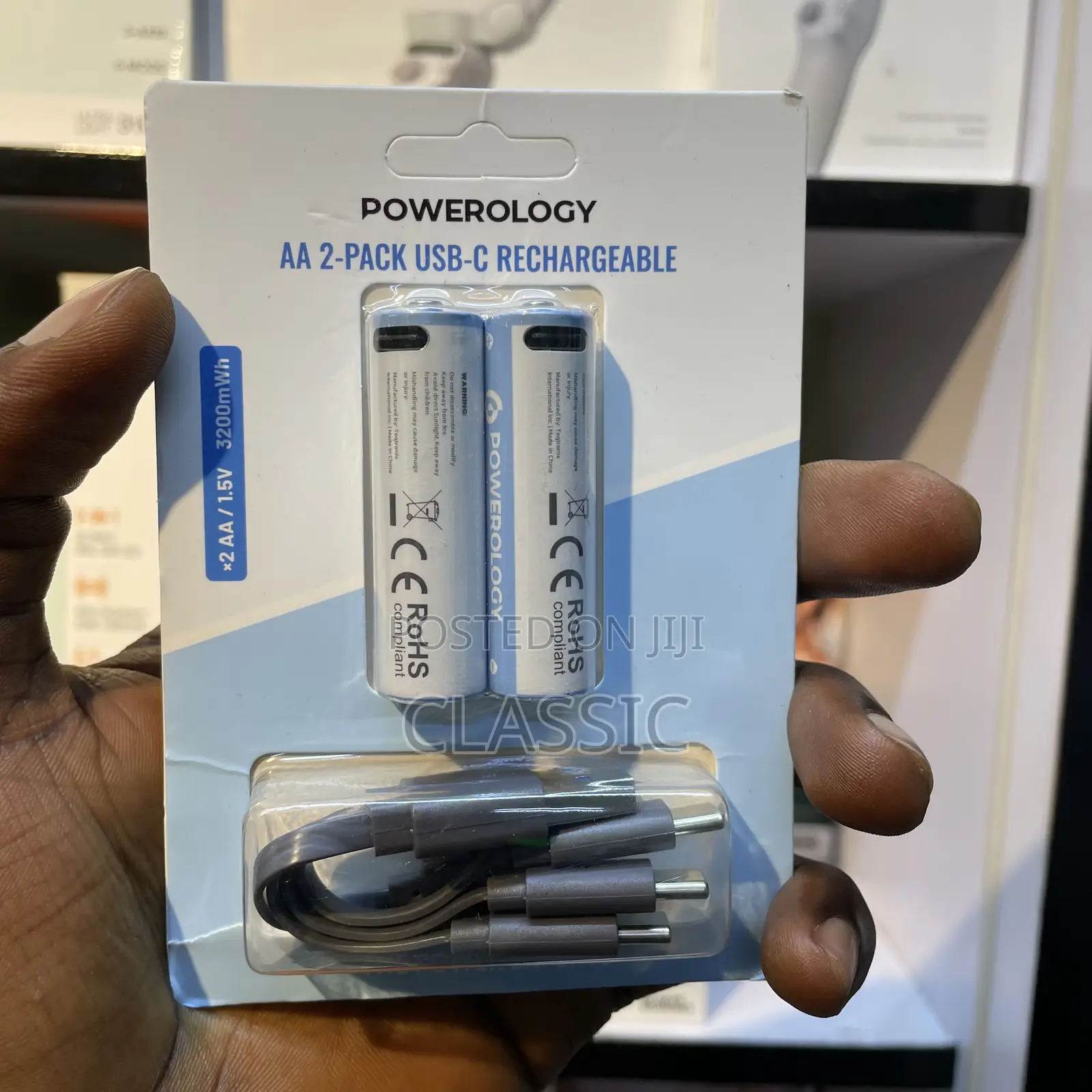 Powerology Aa Usb-c Rechargeable Batteries (2-pack)