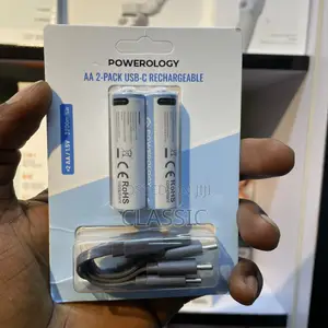 Powerology Aa Usb-c Rechargeable Batteries (2-pack)