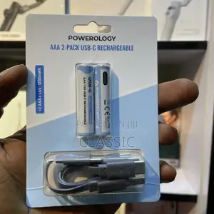 Powerology Aaa USB-C Rechargeable Batteries (2-Pack)