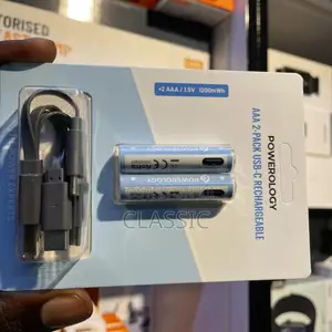 Powerology Aaa USB-C Rechargeable Batteries (2-Pack)