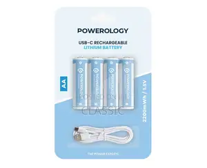 Powerology Type-C Rechargeable Lithium-Ion Aa Battery