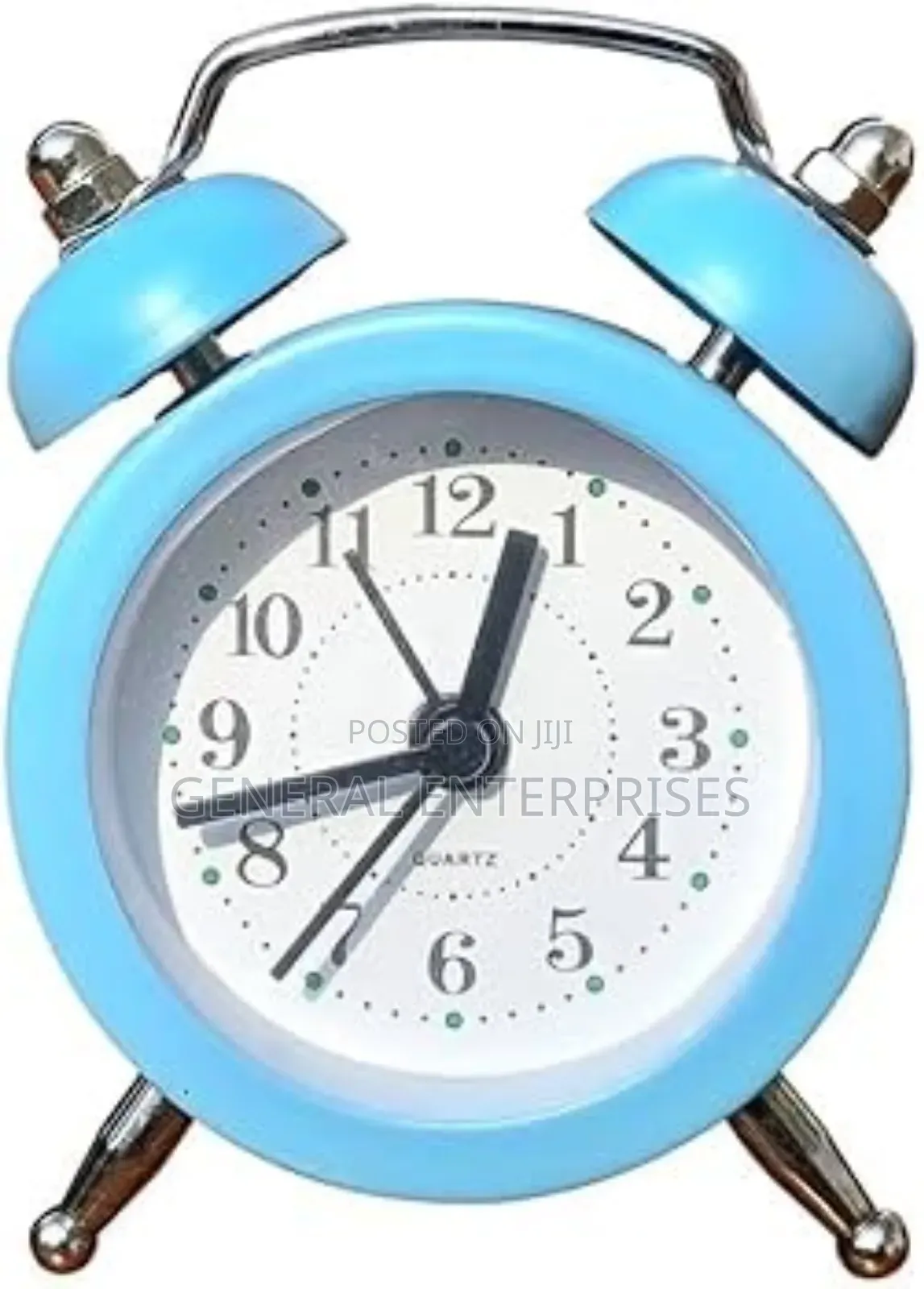 Blue, Vintage-Style Twin Bell Alarm Clock