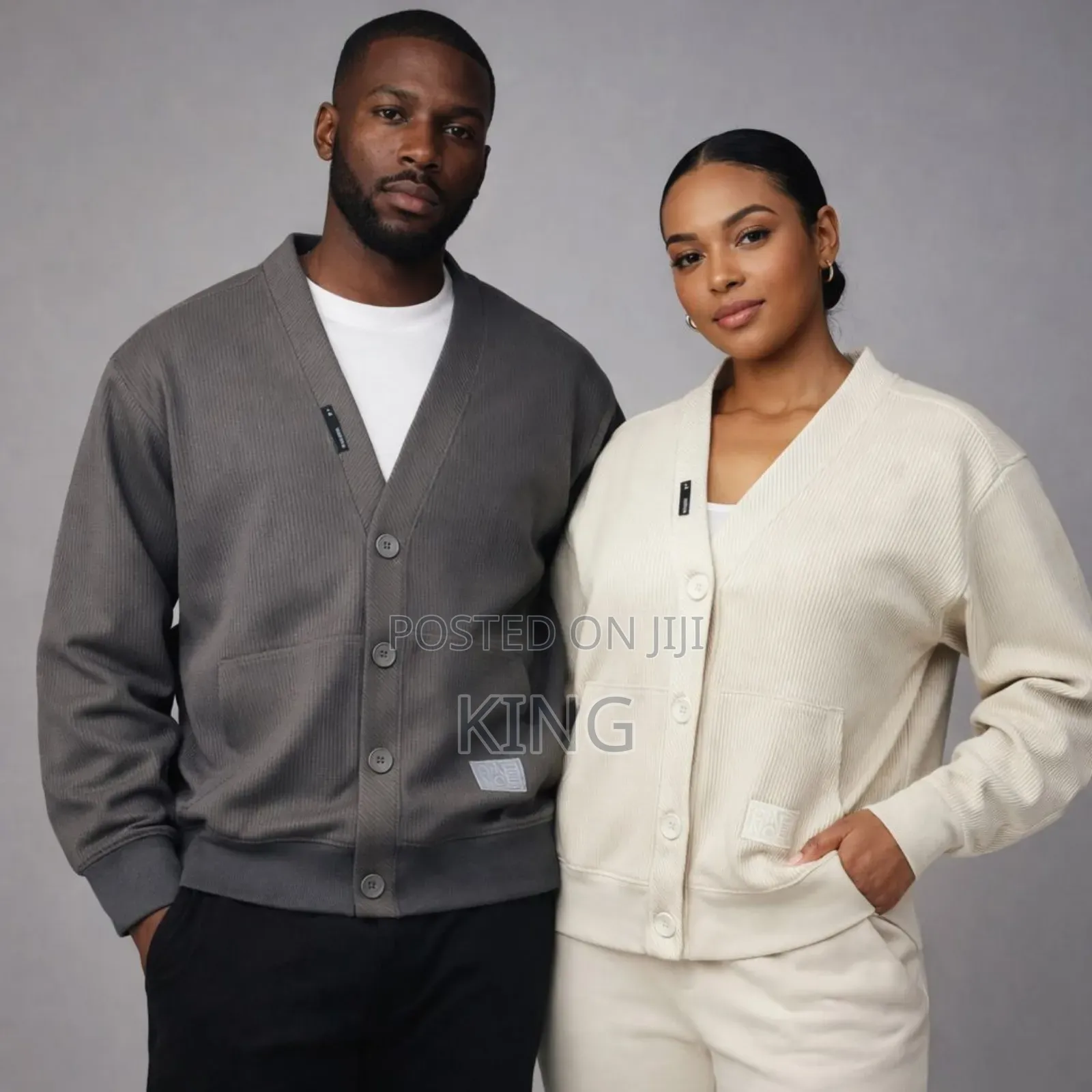 Ribbed Men's/Women's Cardigan Sweater
