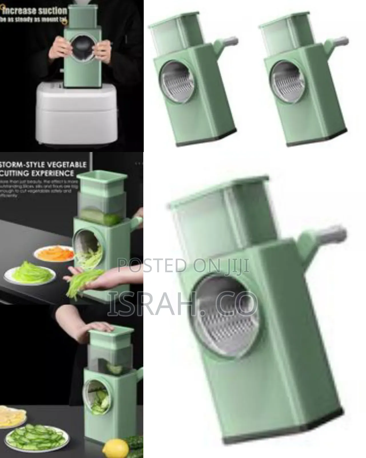Stainless Steel Multi-Function Vegetable Slicer Cutter Rotary Grater .