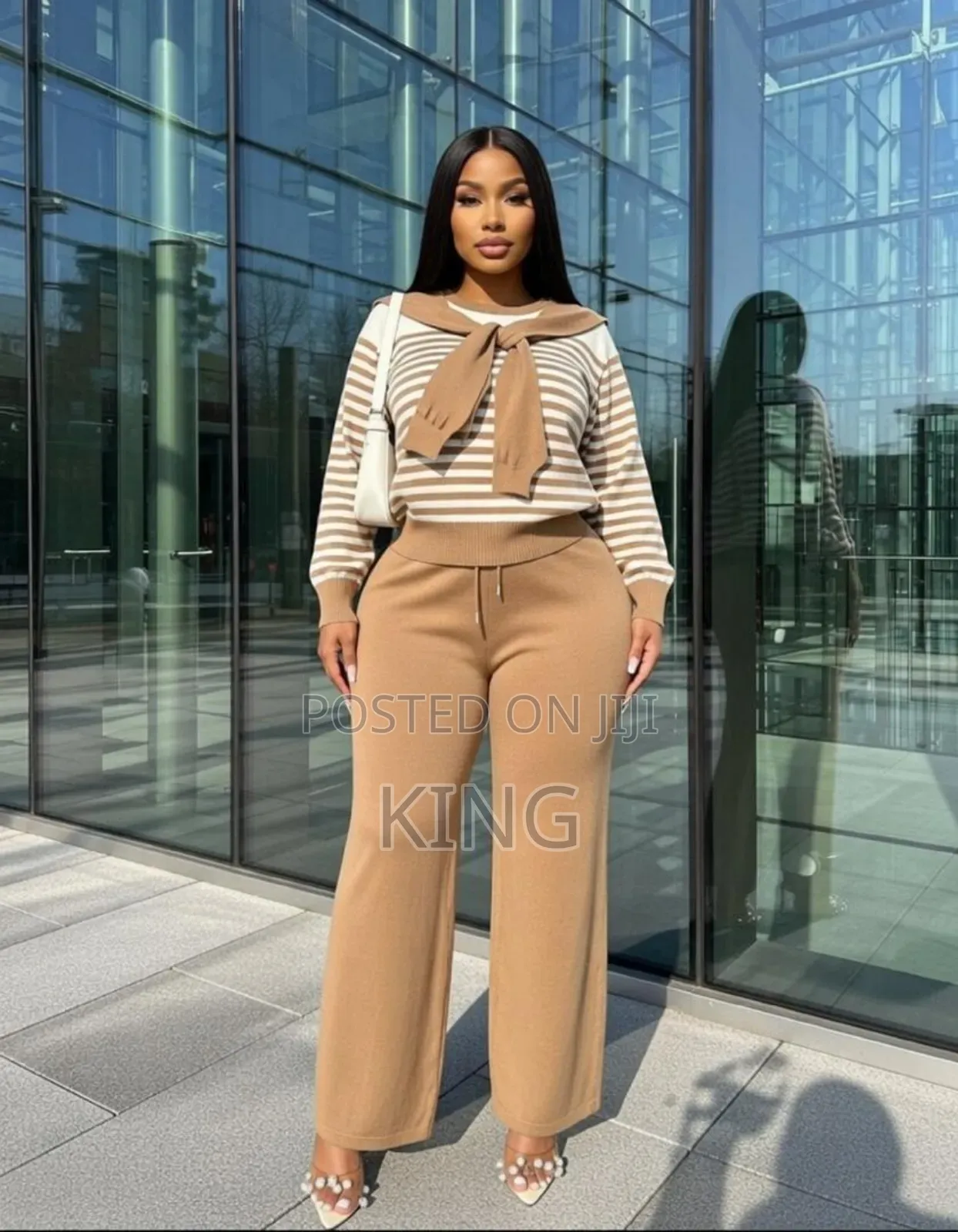Crest Strip Top Womens Two-Piece Set