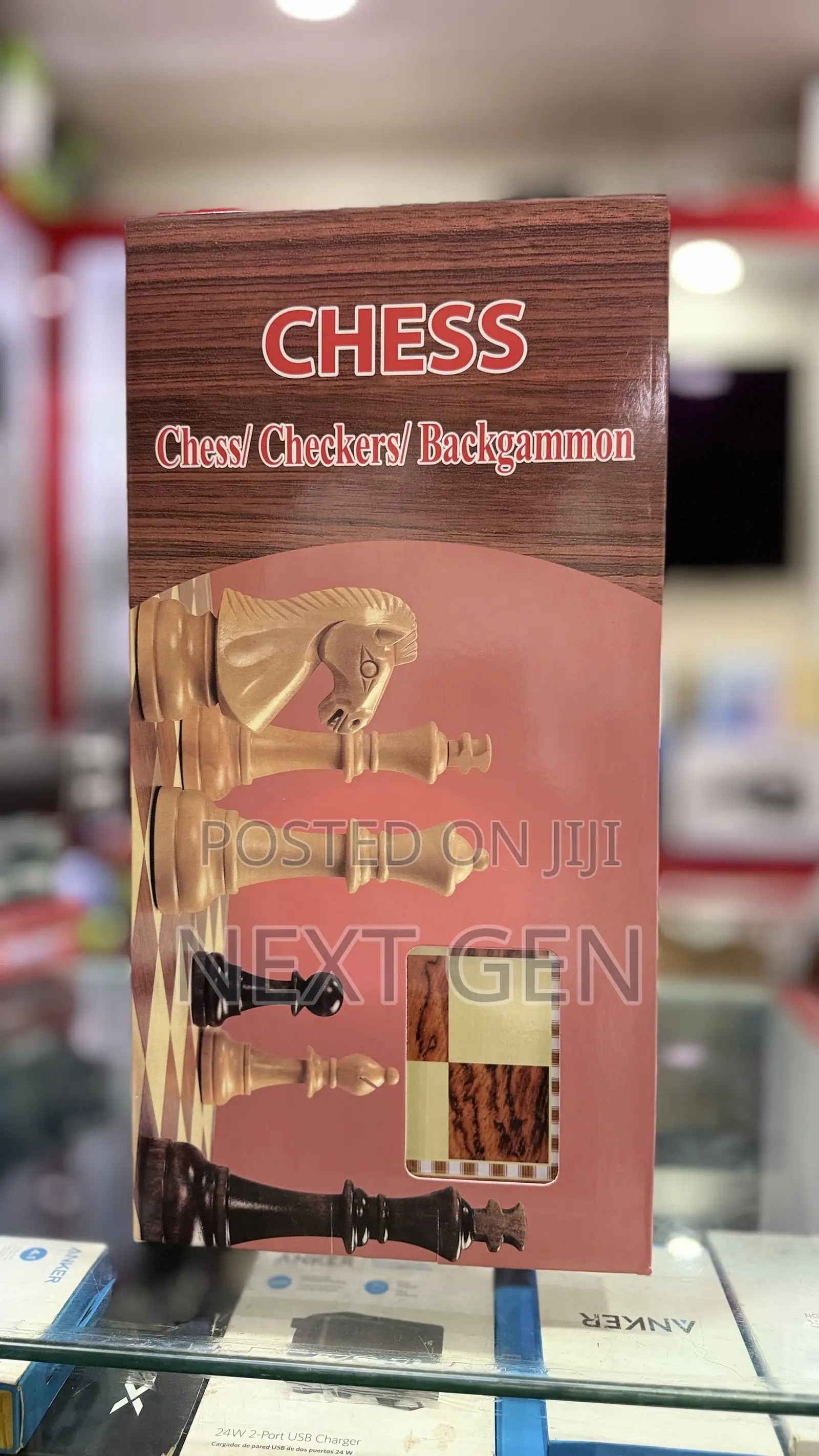 3-in-1 Game Set Including Chess, Checkers, and Backgammon Big