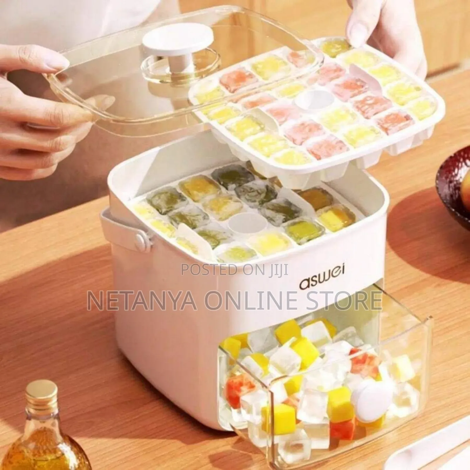 One Press Ice Cube Box and Tray