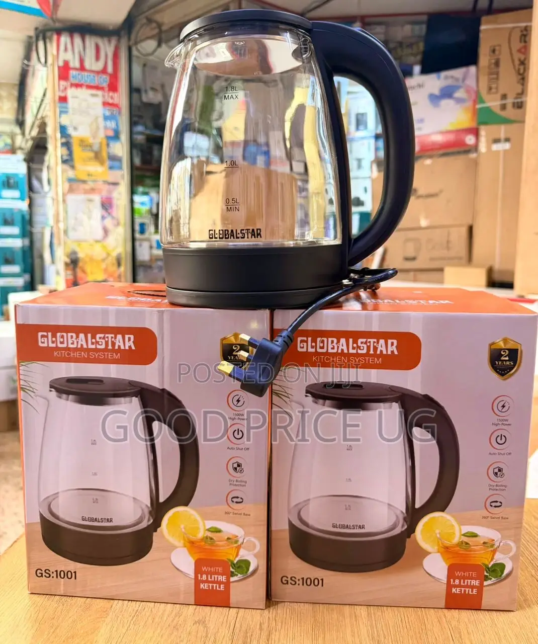 Globalstar 1.8 Litre Glass Electric Kettle (Model Gs:1001).
