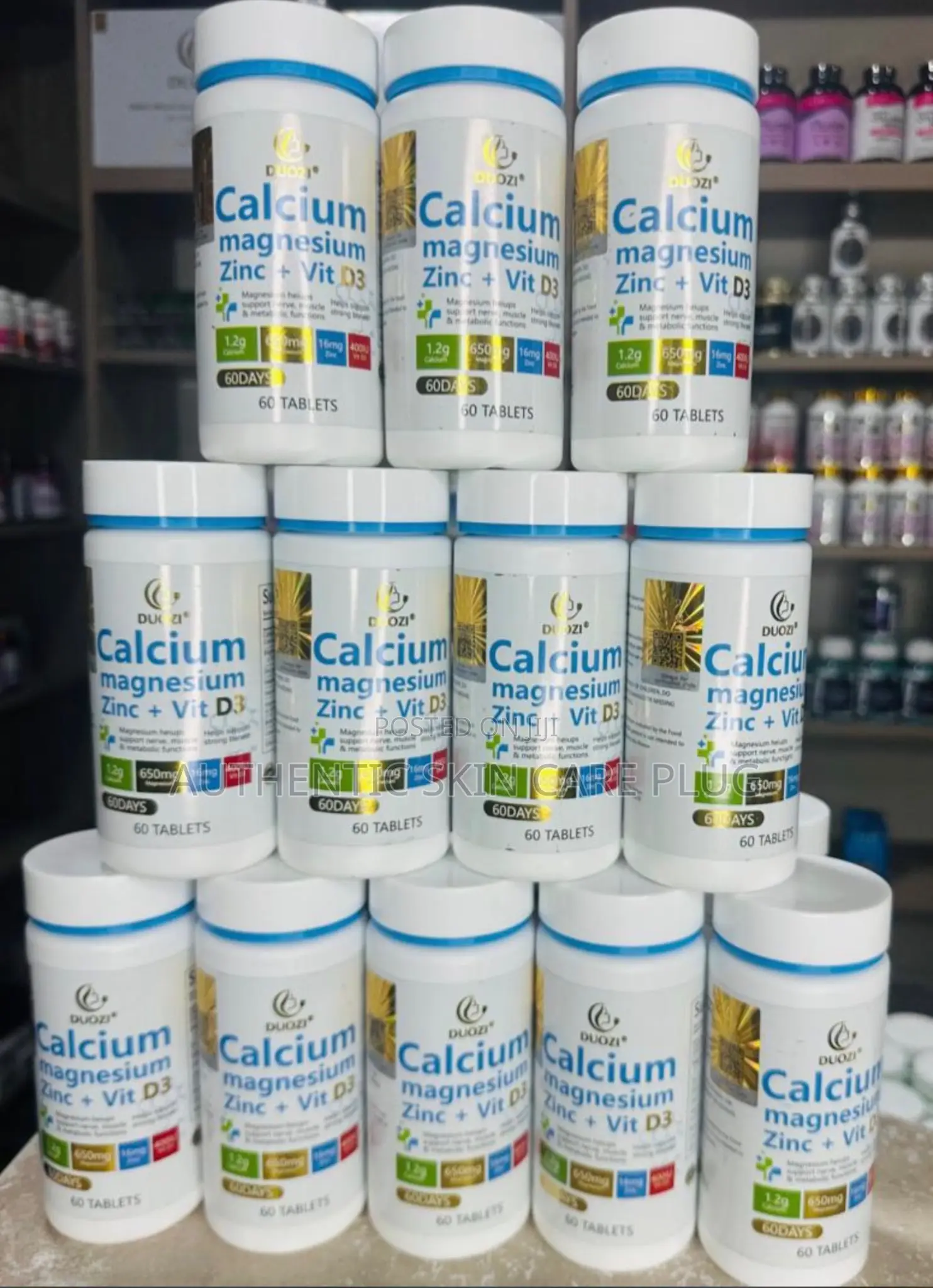 Duozi Calcium Magnesium Zinc+Vit D3 Bones,Muscle Immune Health Tablets