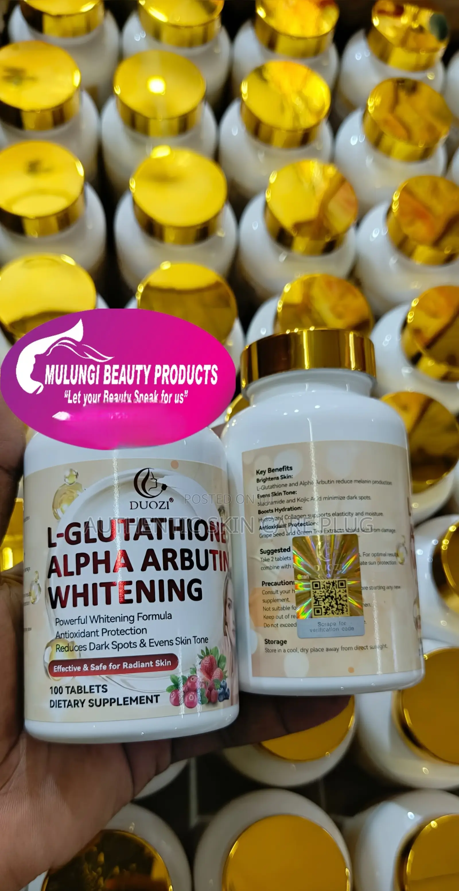 Premium Skin Lightening L-Glutathione Tablets With Alpha Arburtin