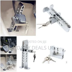 An Adjustable 8-jole Stainless Steel Car Brake And Clutch Pedal Lock